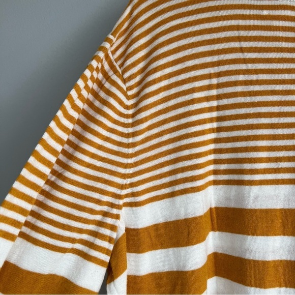 Market & Spruce Yellow White Striped Sweater Plus Sz 3X Lightweight Fall Soft - Picture 5 of 11